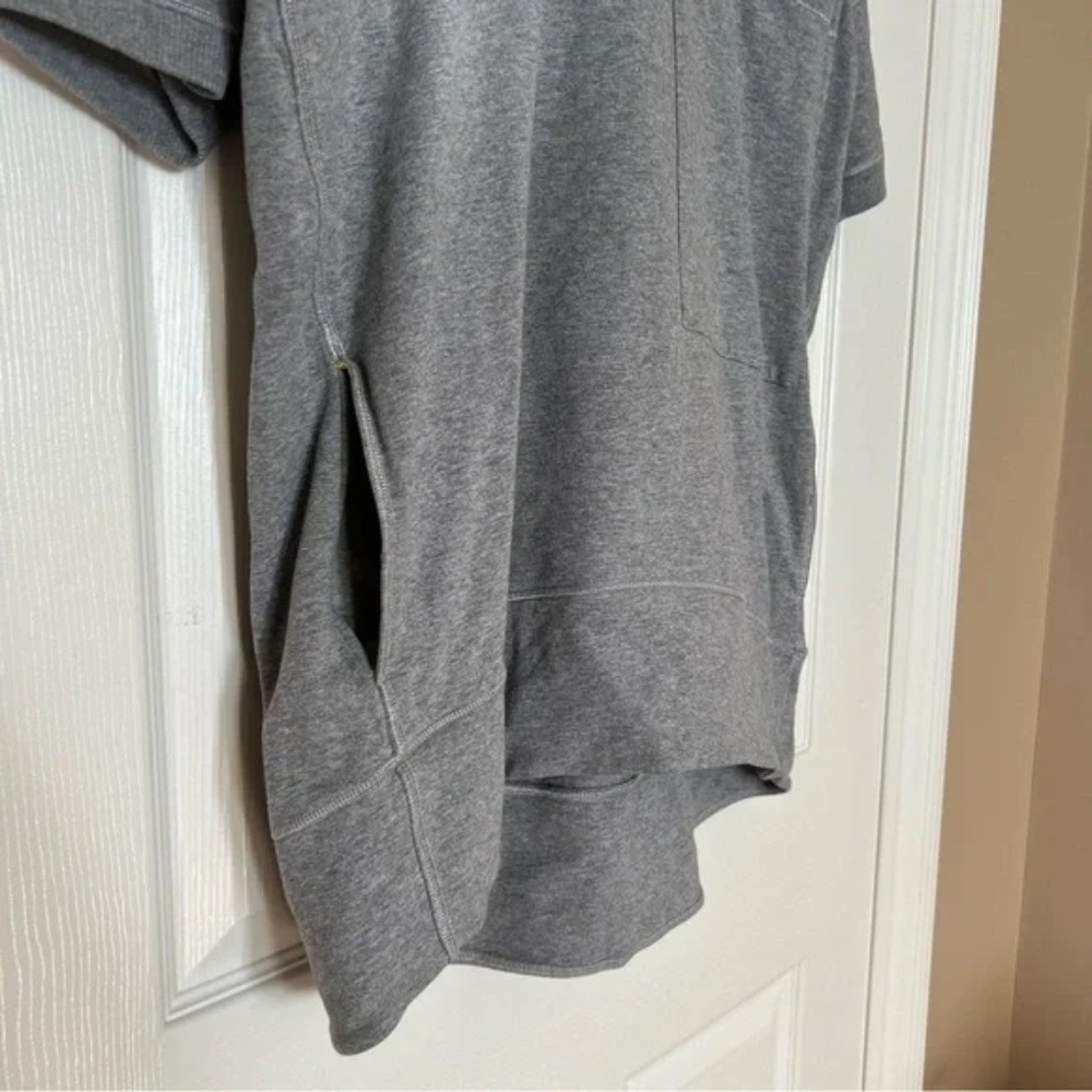 Lululemon Heathered Grey Short Sleeve Mudra Sweatshirt Oversized Sweater - Sz 6* - Picture 8 of 15